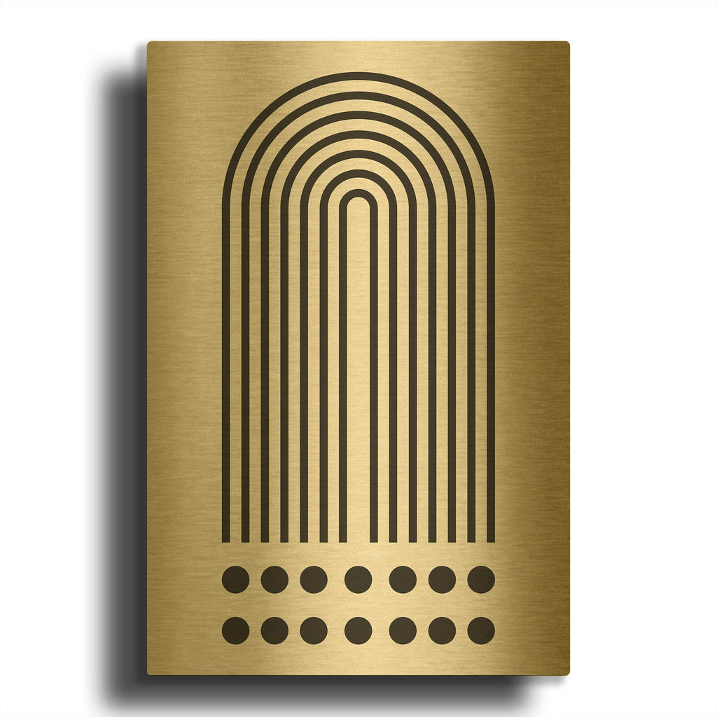 'Geometric Minimalist 3' By Gary Williams Gold Metal Wall Art