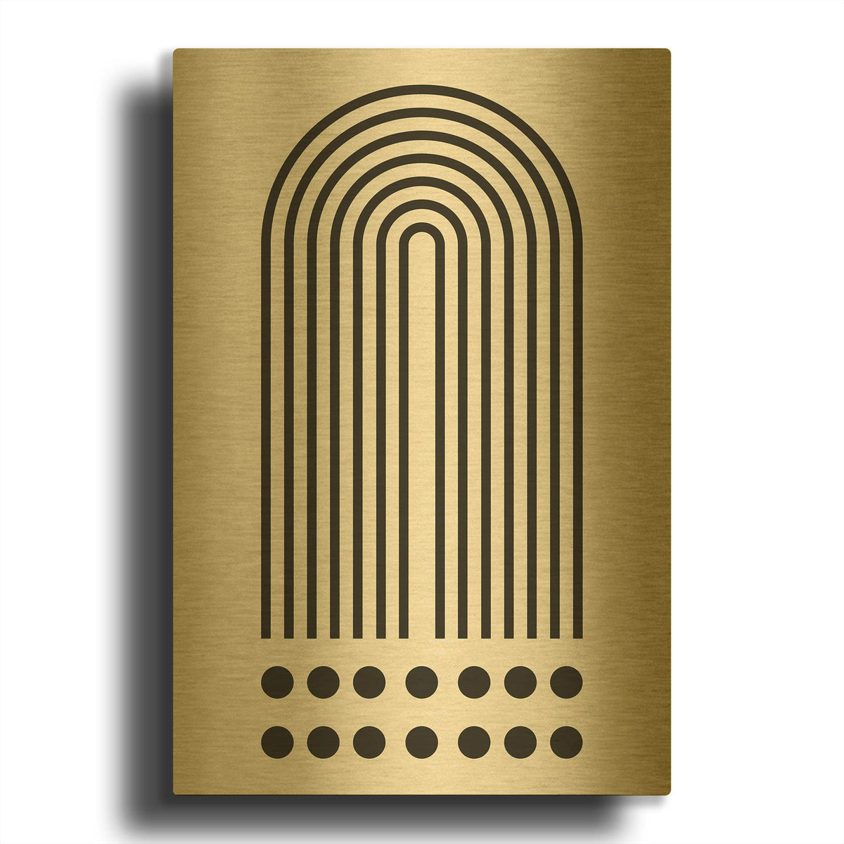 'Geometric Minimalist 3' By Gary Williams Gold Metal Wall Art