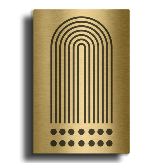 'Geometric Minimalist 3' By Gary Williams Gold Metal Wall Art