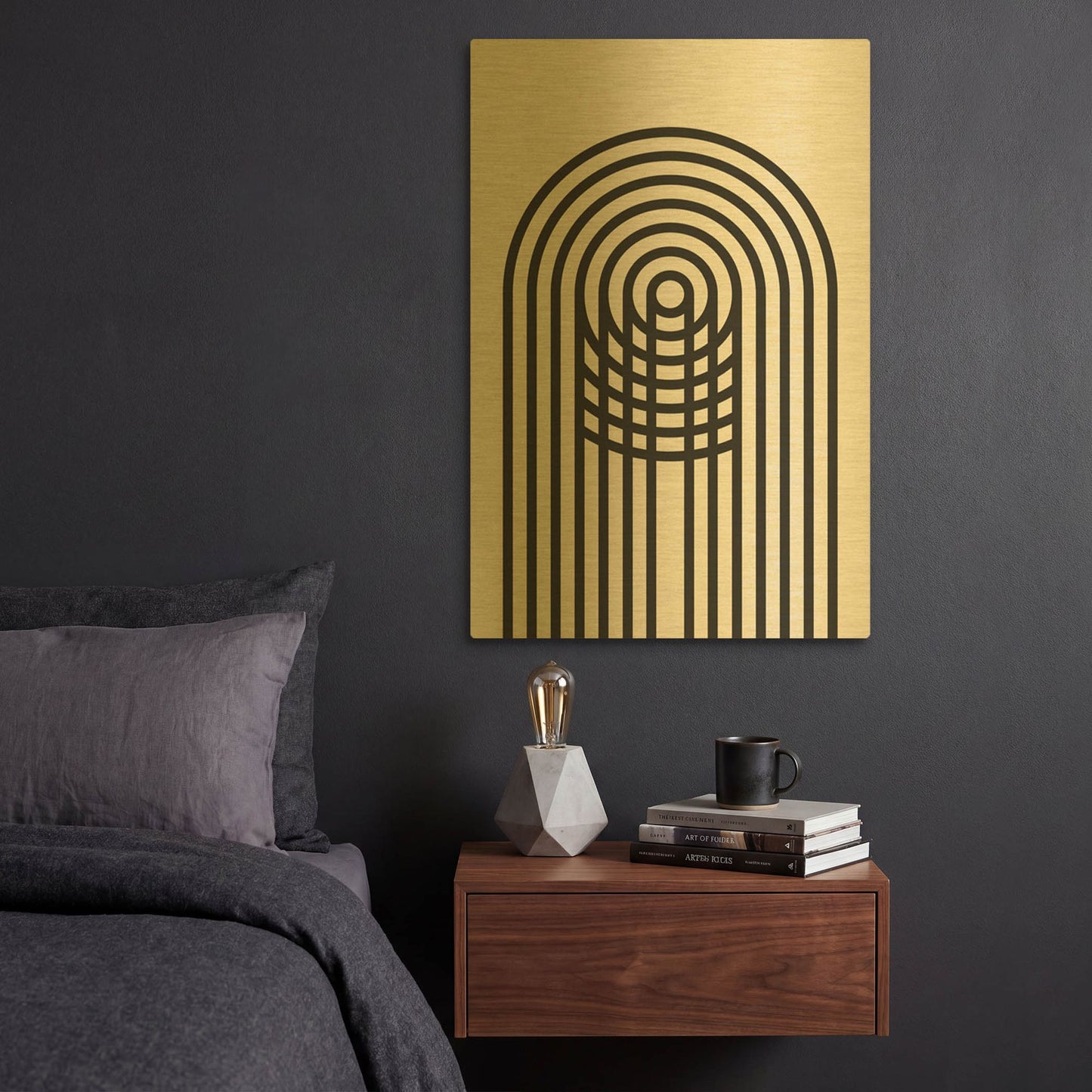 'Geometric Minimalist 4' By Gary Williams Gold Metal Wall Art