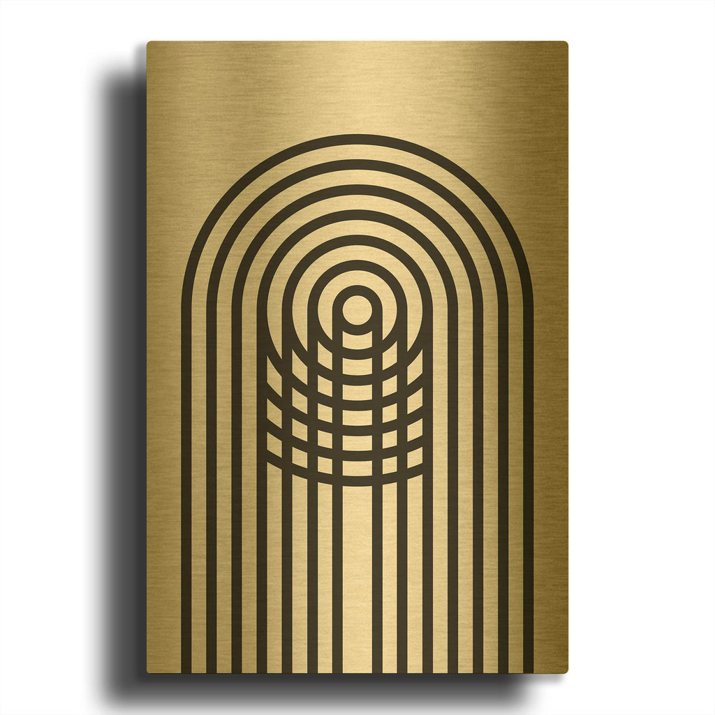 'Geometric Minimalist 4' By Gary Williams Gold Metal Wall Art