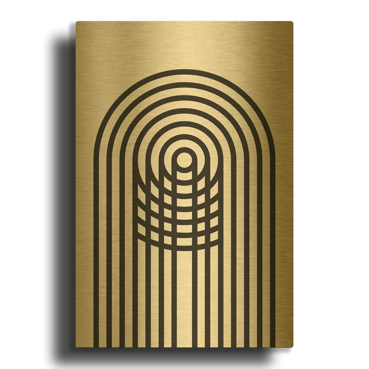 'Geometric Minimalist 4' By Gary Williams Gold Metal Wall Art