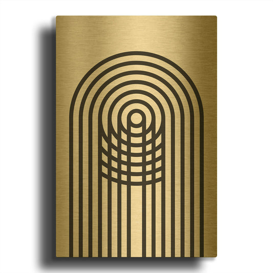 'Geometric Minimalist 4' By Gary Williams Gold Metal Wall Art