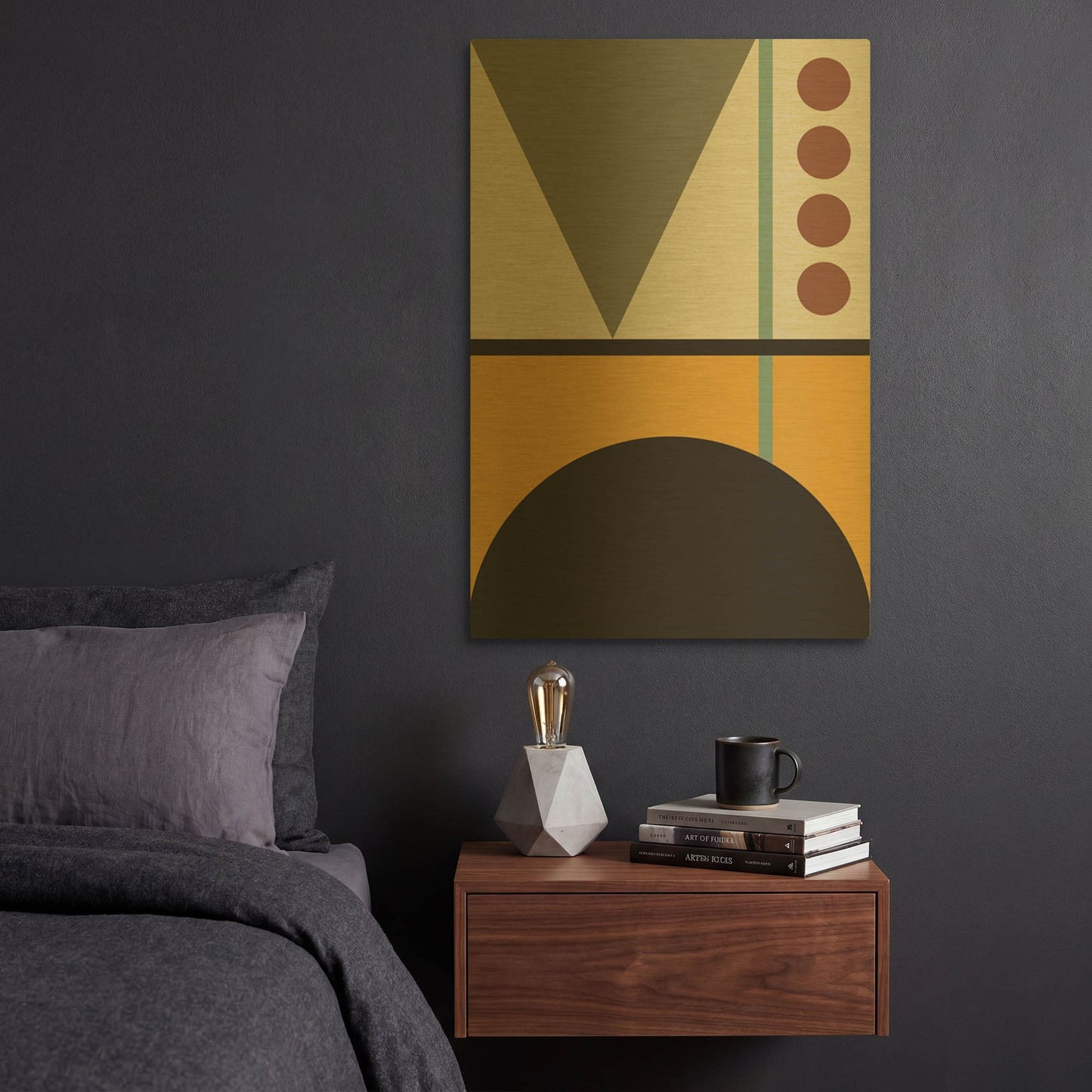 'Abstract Geometric 2' By Gary Williams Gold Metal Wall Art