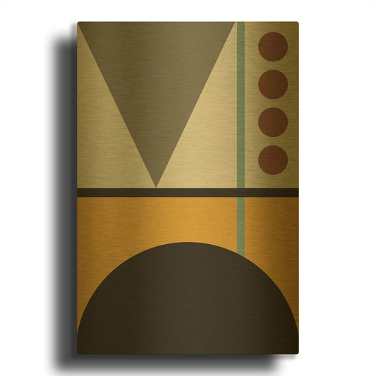 'Abstract Geometric 2' By Gary Williams Gold Metal Wall Art