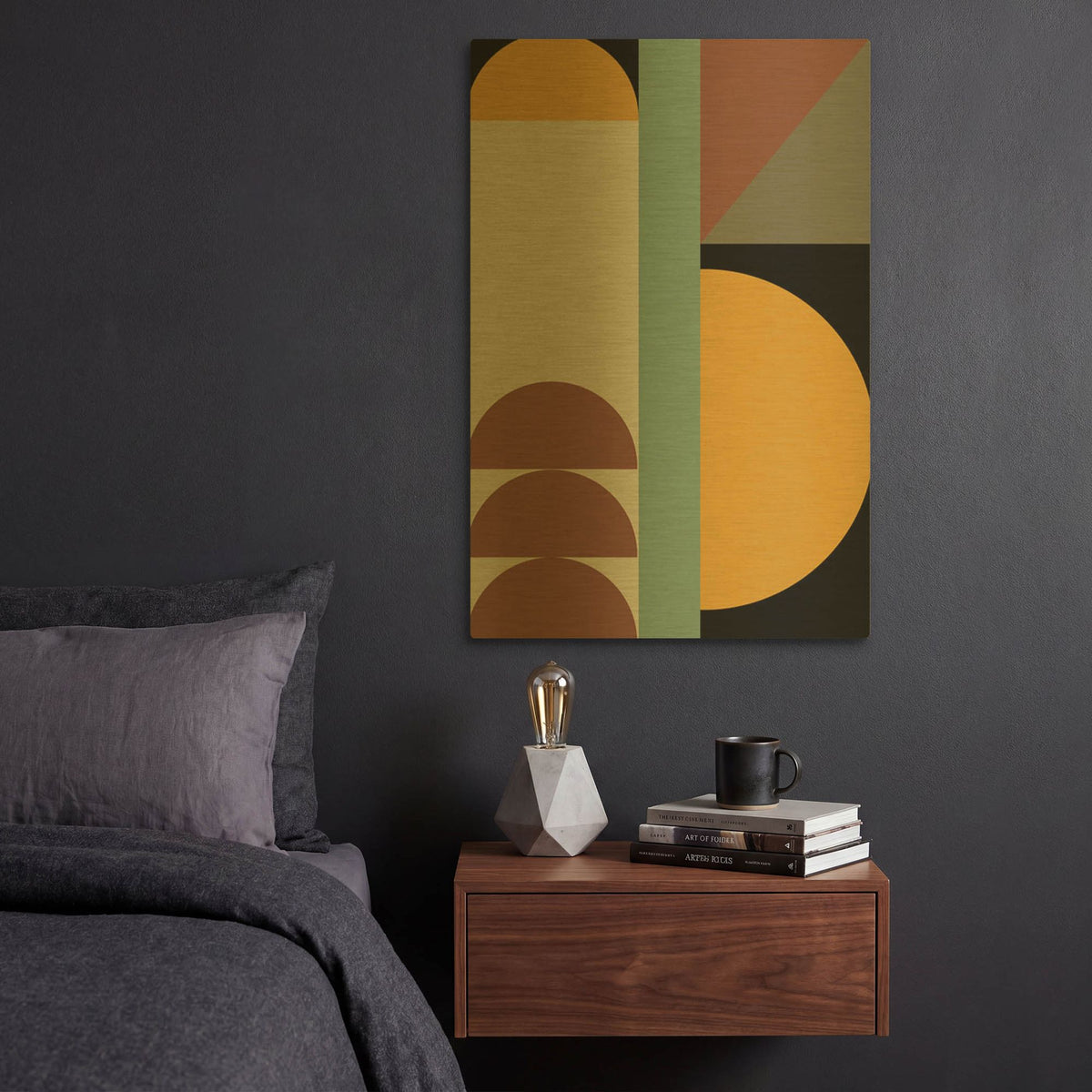 'Abstract Geometric 3' By Gary Williams Gold Metal Wall Art