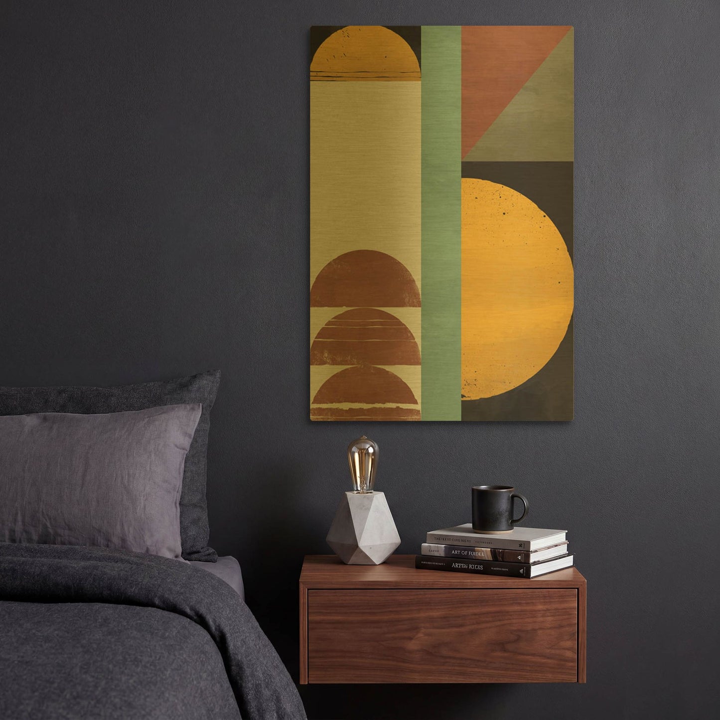 'Abstract Geometric 4' By Gary Williams Gold Metal Wall Art