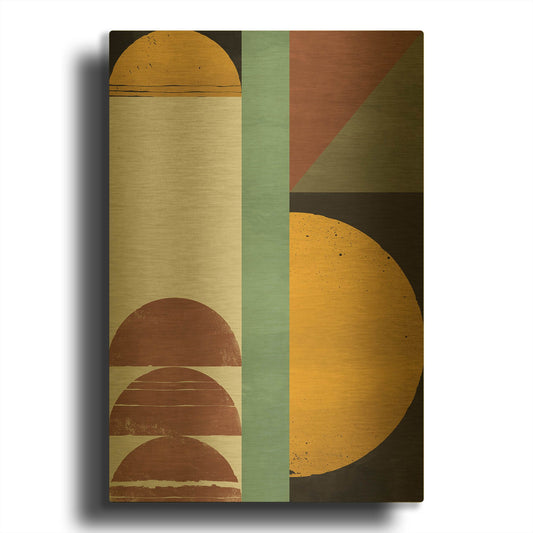 'Abstract Geometric 4' By Gary Williams Gold Metal Wall Art
