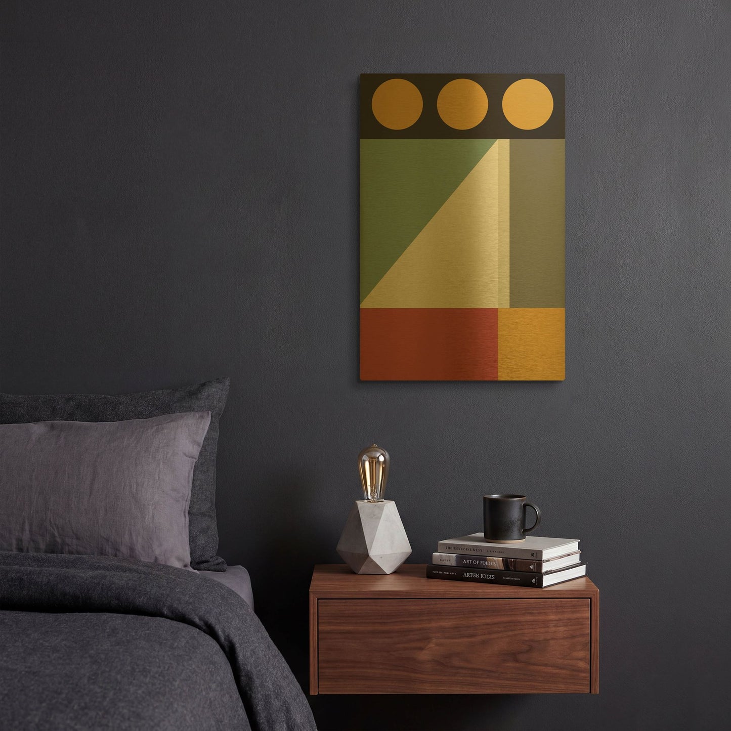 'Abstract Geometric 5' By Gary Williams Gold Metal Wall Art