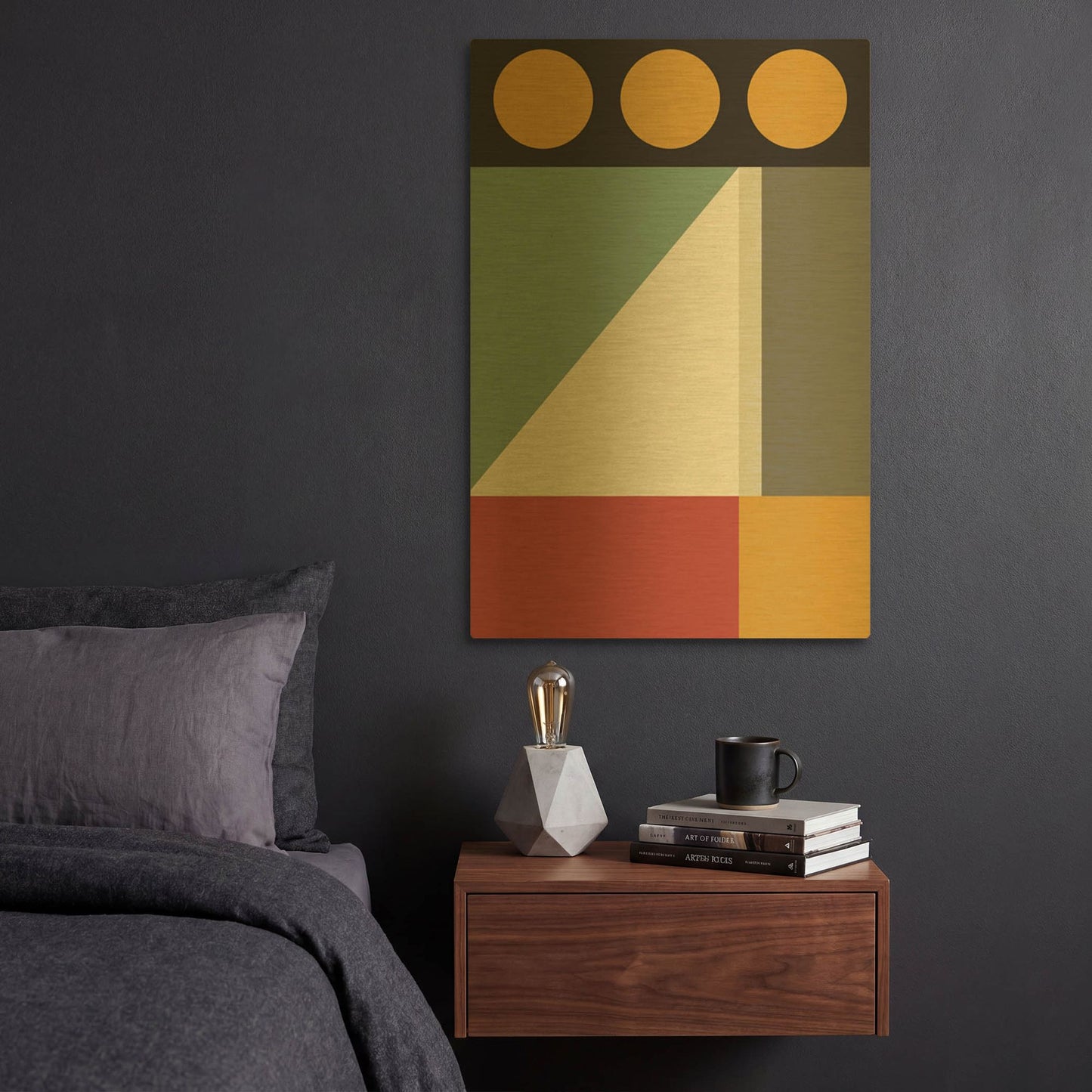 'Abstract Geometric 5' By Gary Williams Gold Metal Wall Art
