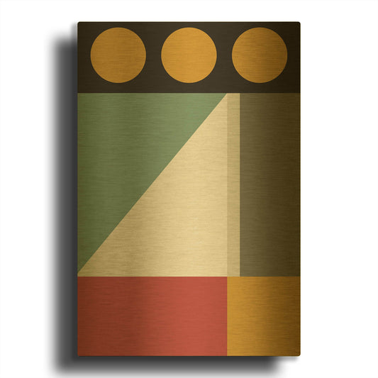 'Abstract Geometric 5' By Gary Williams Gold Metal Wall Art