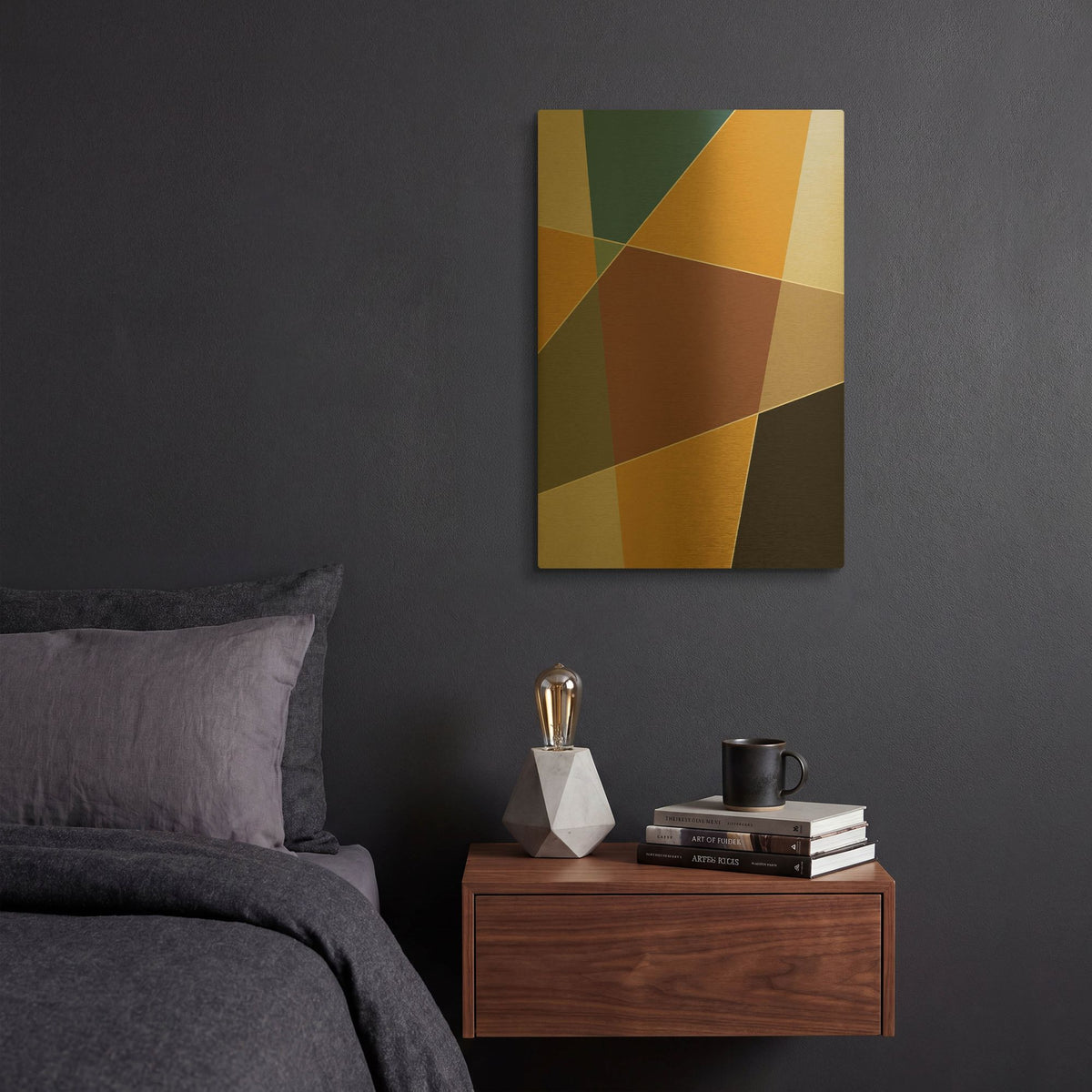 'Abstract Geometric 6' By Gary Williams Gold Metal Wall Art