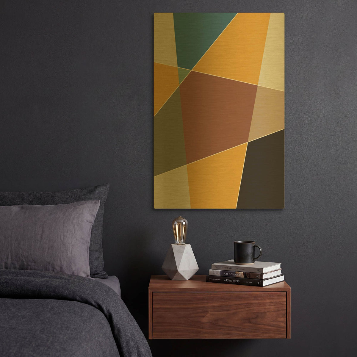 'Abstract Geometric 6' By Gary Williams Gold Metal Wall Art