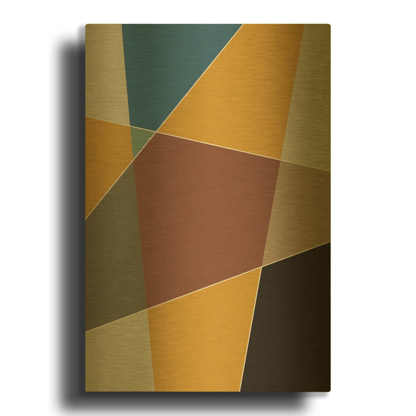 'Abstract Geometric 6' By Gary Williams Gold Metal Wall Art