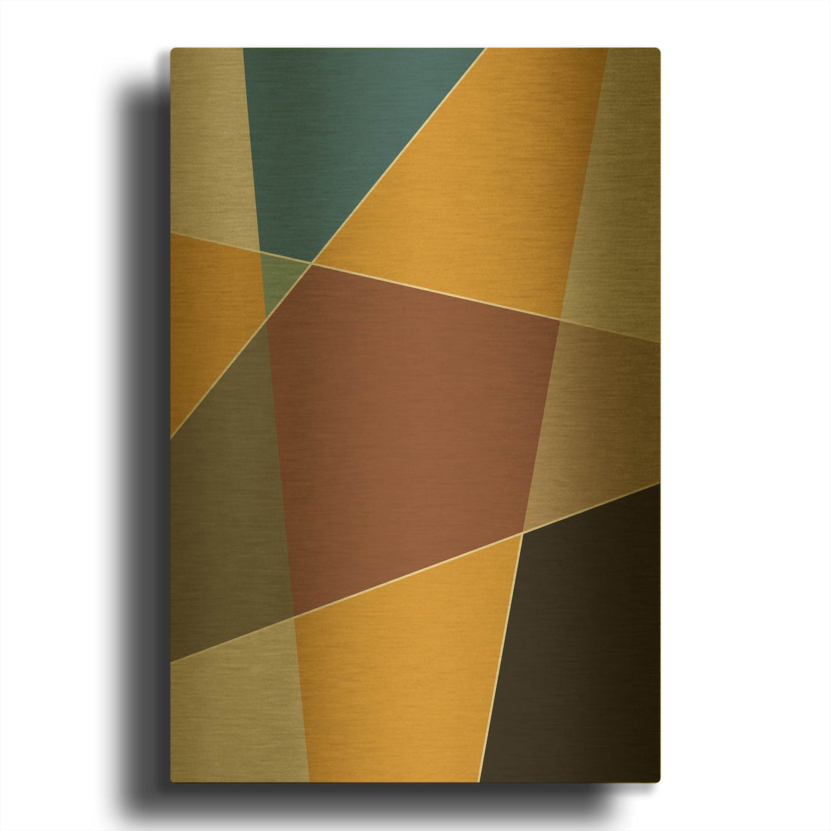 'Abstract Geometric 6' By Gary Williams Gold Metal Wall Art