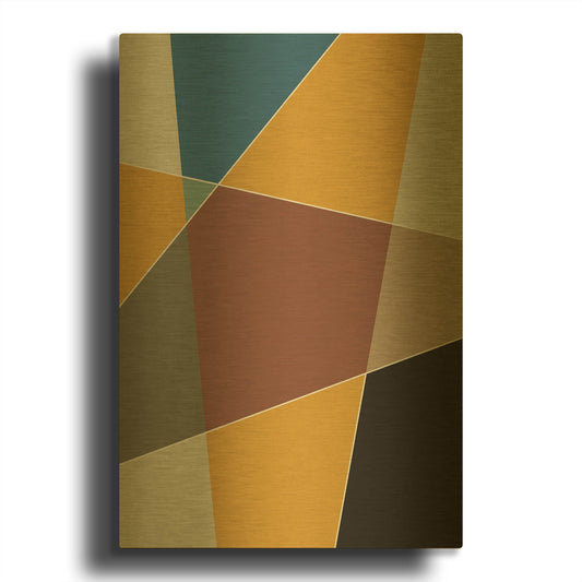 'Abstract Geometric 6' By Gary Williams Gold Metal Wall Art