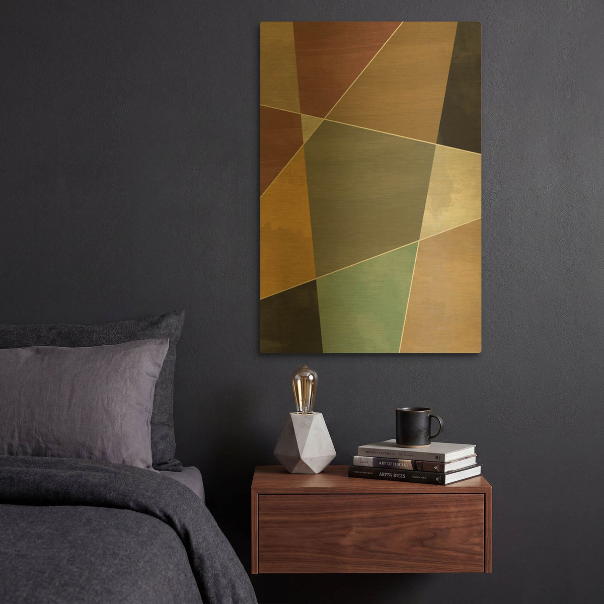 'Abstract Geometric 7' By Gary Williams Gold Metal Wall Art