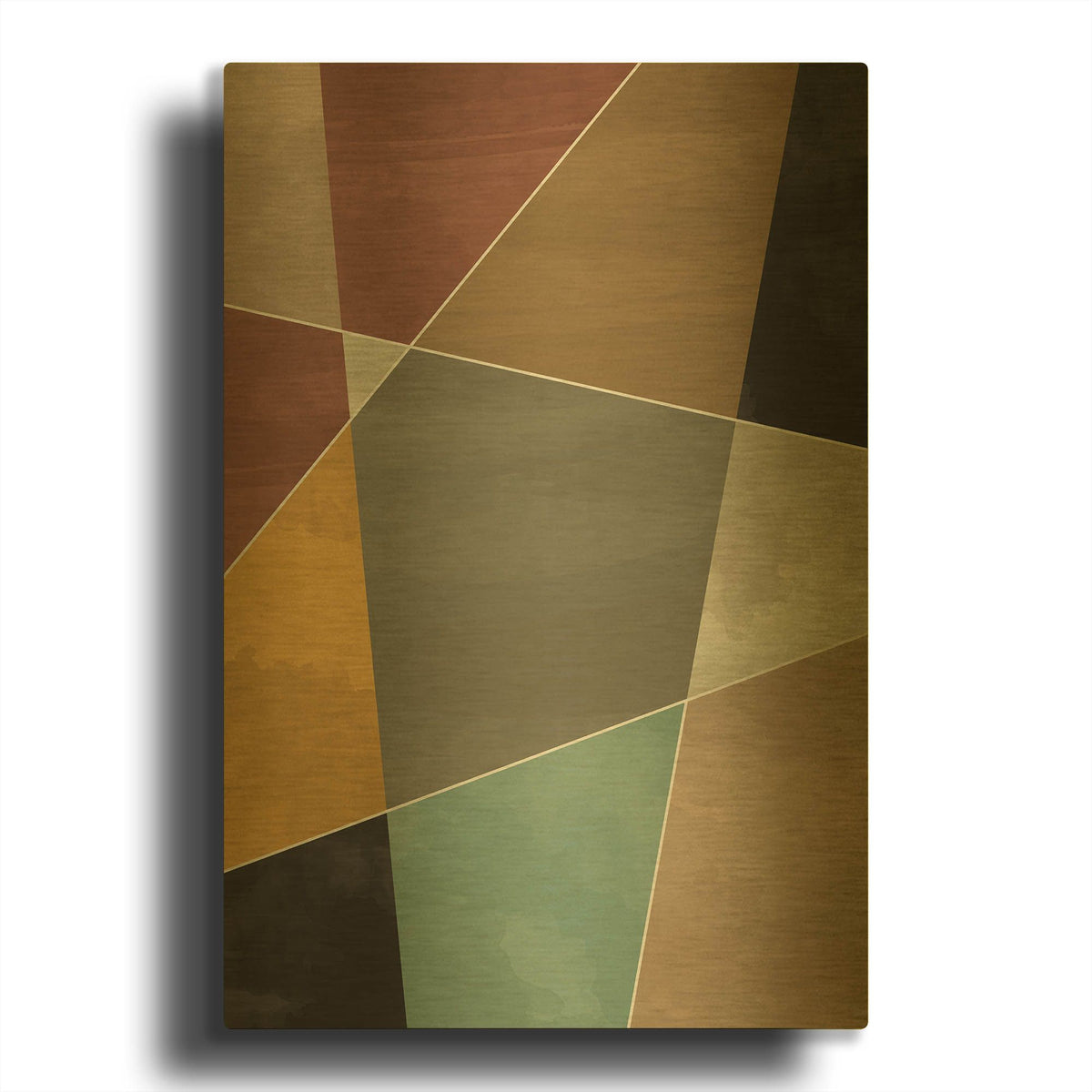 'Abstract Geometric 7' By Gary Williams Gold Metal Wall Art