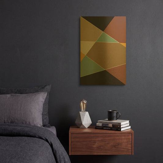 'Abstract Geometric 8' By Gary Williams Gold Metal Wall Art