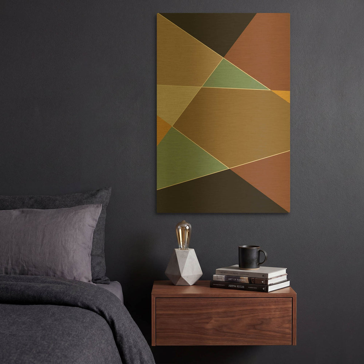 'Abstract Geometric 8' By Gary Williams Gold Metal Wall Art