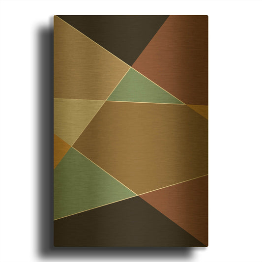 'Abstract Geometric 8' By Gary Williams Gold Metal Wall Art