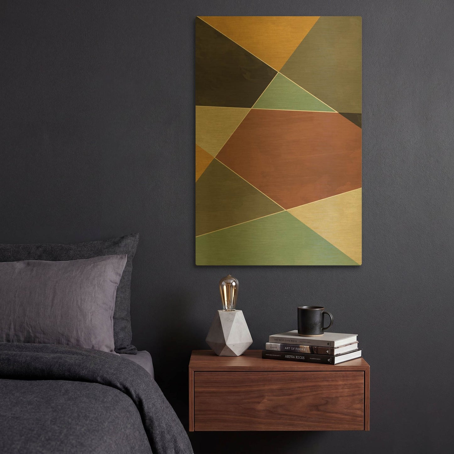 'Abstract Geometric 9' By Gary Williams Gold Metal Wall Art