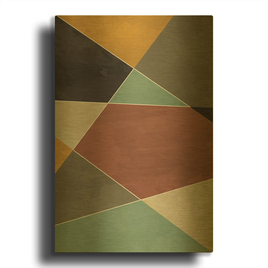 'Abstract Geometric 9' By Gary Williams Gold Metal Wall Art