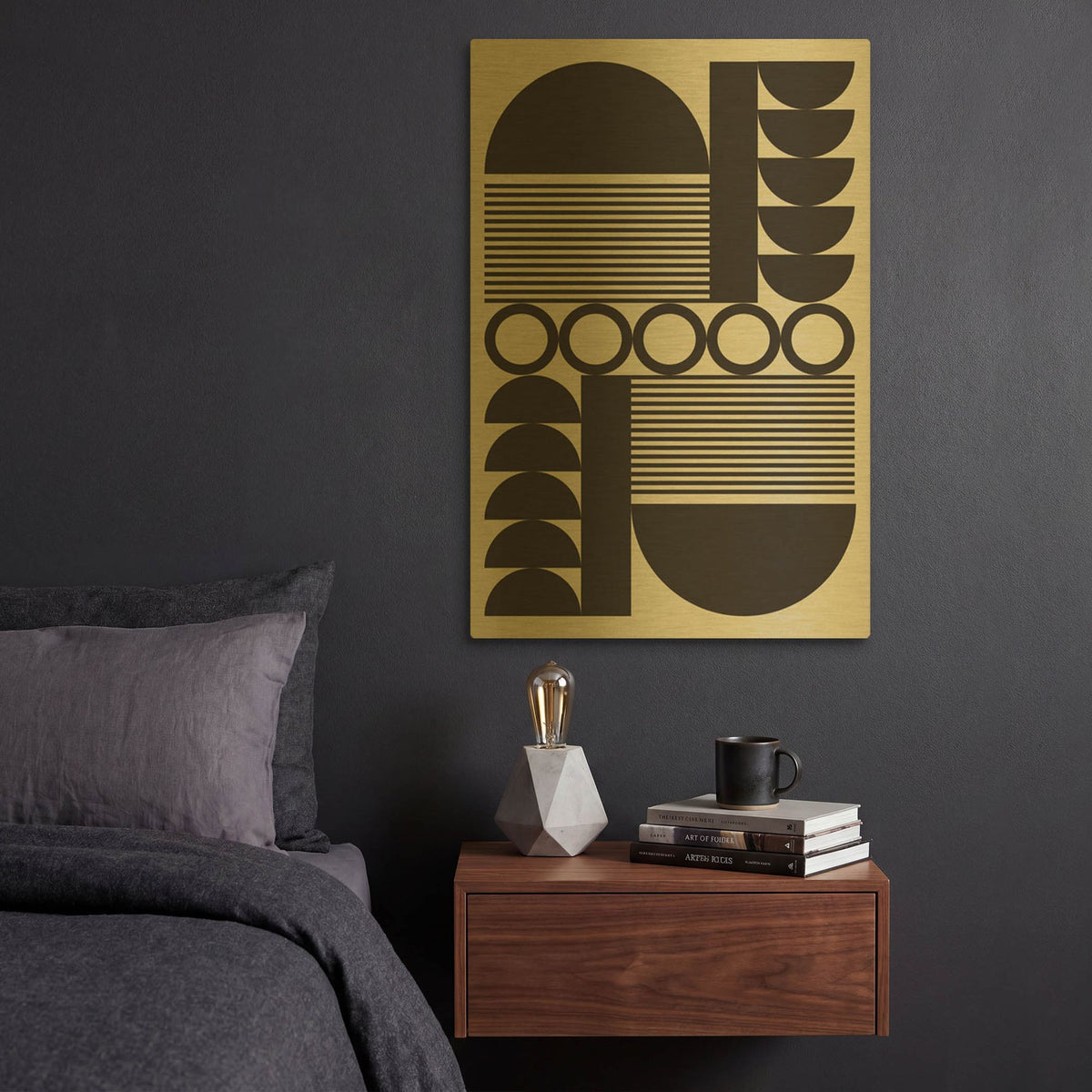 'Abstract Geometric 10' By Gary Williams Gold Metal Wall Art