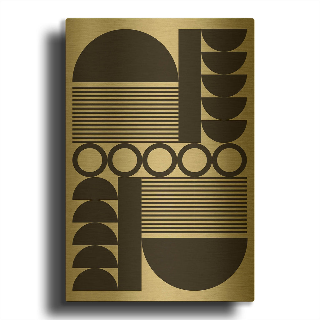 'Abstract Geometric 10' By Gary Williams Gold Metal Wall Art