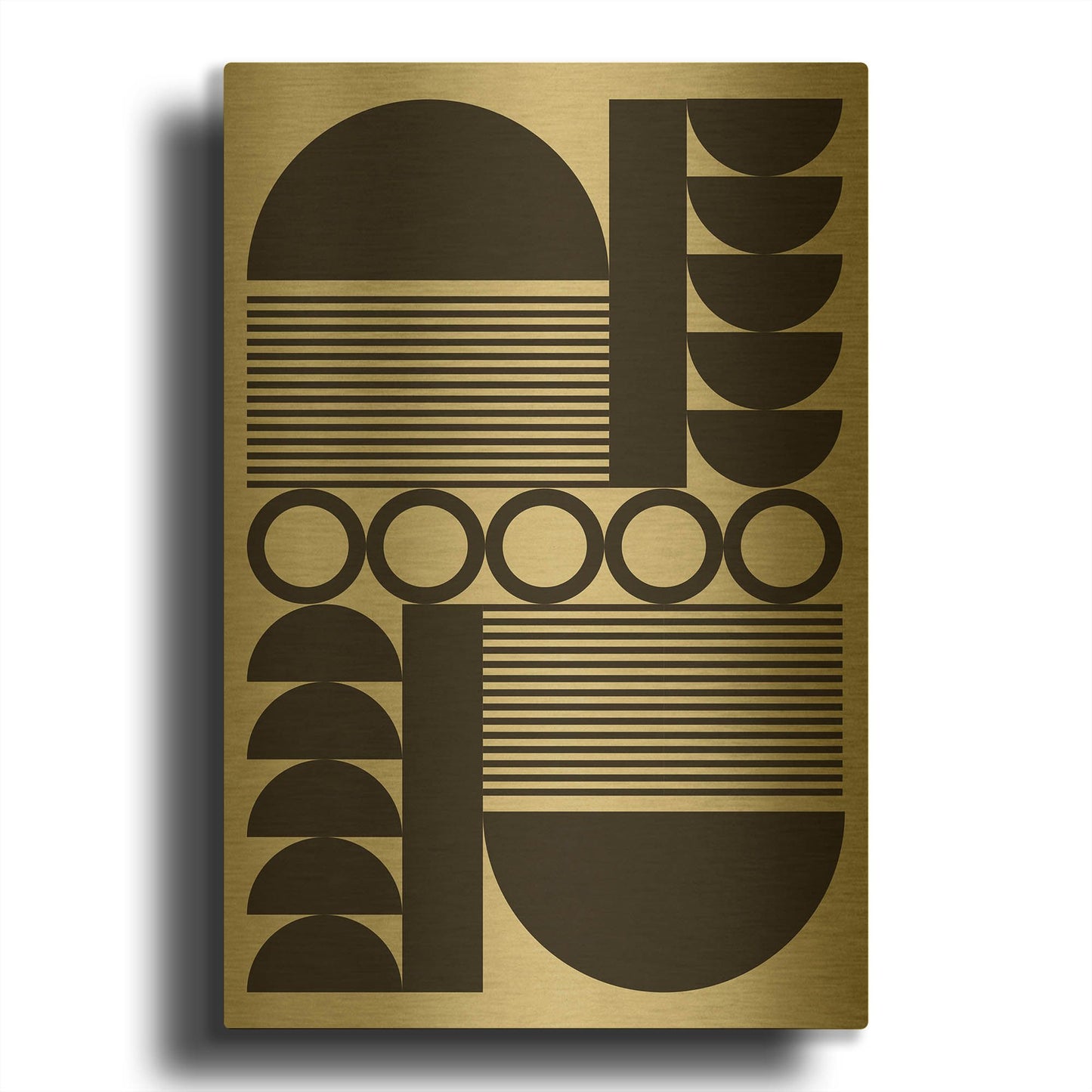 'Abstract Geometric 10' By Gary Williams Gold Metal Wall Art