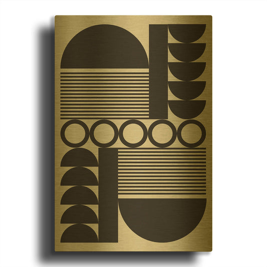 'Abstract Geometric 10' By Gary Williams Gold Metal Wall Art