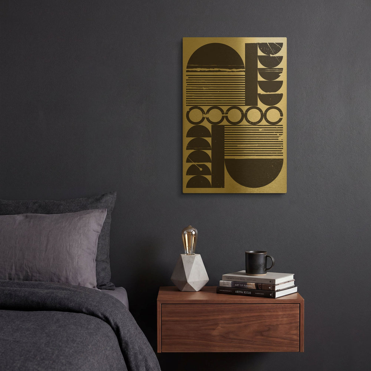 'Abstract Geometric 11' By Gary Williams Gold Metal Wall Art