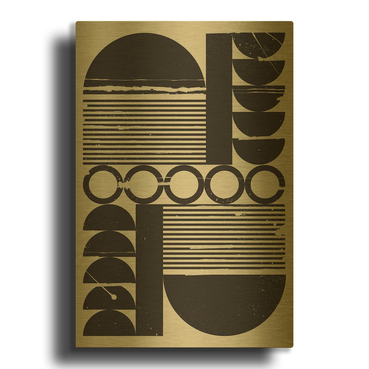 'Abstract Geometric 11' By Gary Williams Gold Metal Wall Art