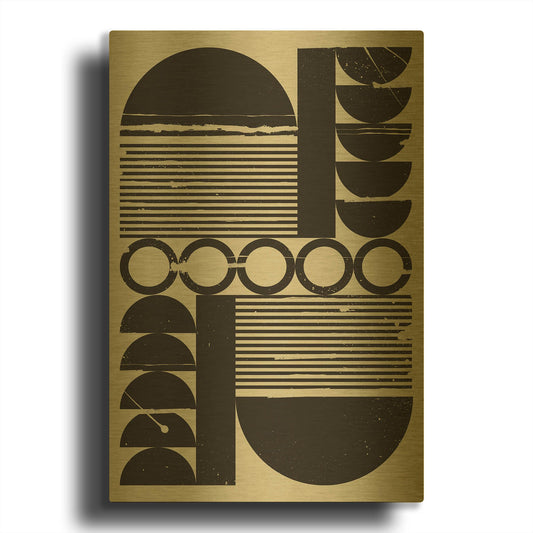 'Abstract Geometric 11' By Gary Williams Gold Metal Wall Art