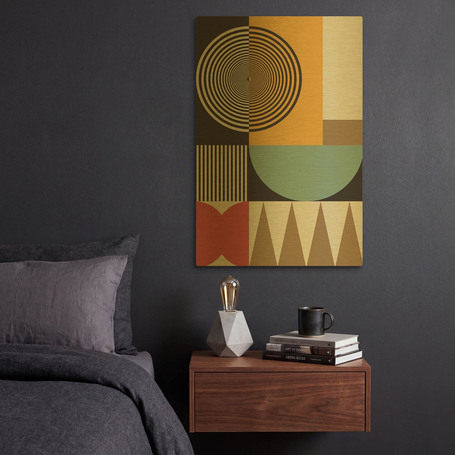 'Abstract Geometric 12' By Gary Williams Gold Metal Wall Art