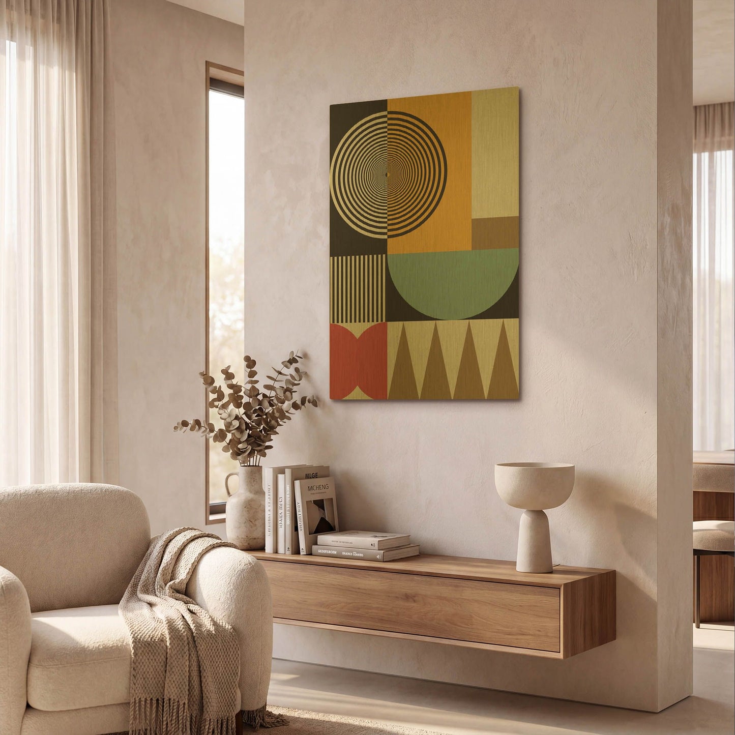 'Abstract Geometric 12' By Gary Williams Gold Metal Wall Art