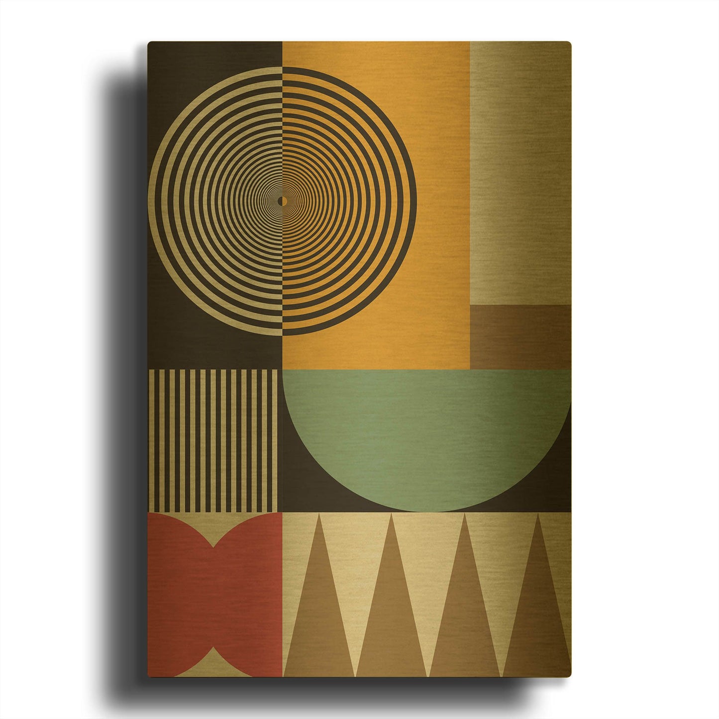 'Abstract Geometric 12' By Gary Williams Gold Metal Wall Art