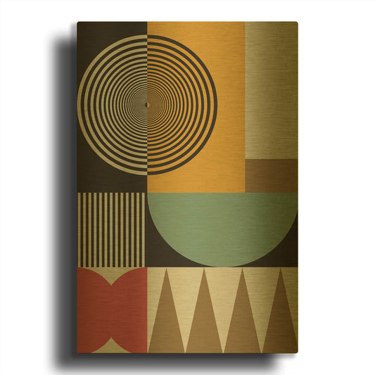 'Abstract Geometric 12' By Gary Williams Gold Metal Wall Art