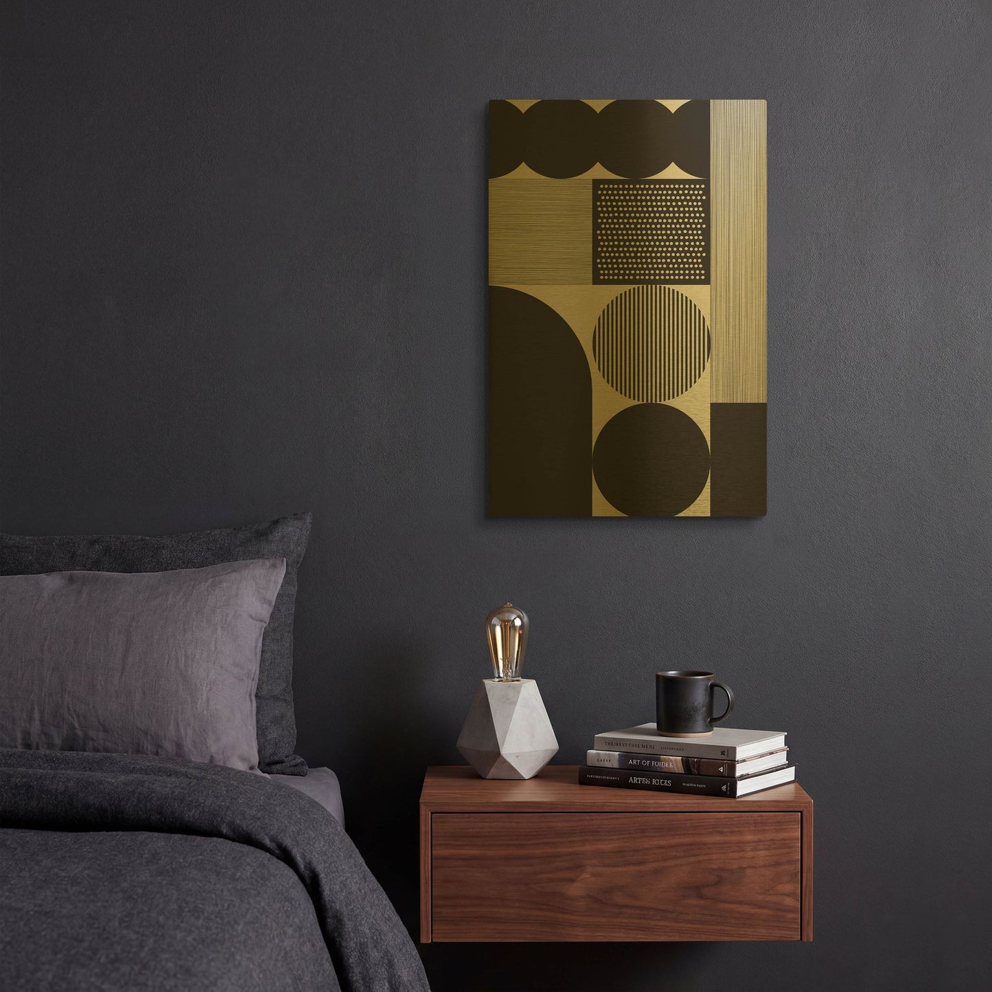 'Abstract Geometric 13' By Gary Williams Gold Metal Wall Art