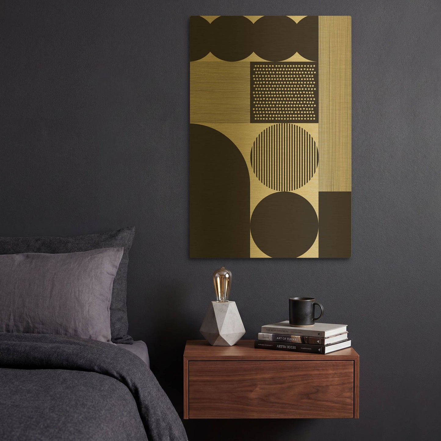 'Abstract Geometric 13' By Gary Williams Gold Metal Wall Art