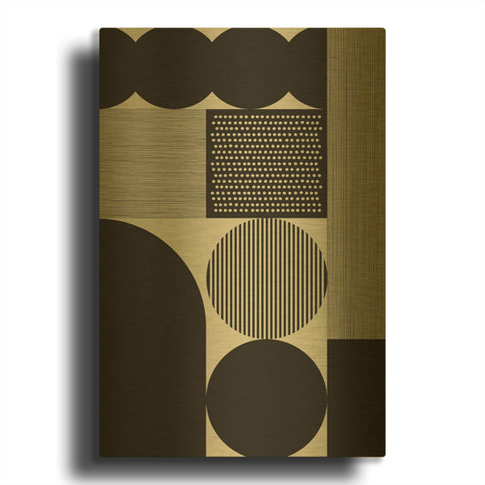 'Abstract Geometric 13' By Gary Williams Gold Metal Wall Art