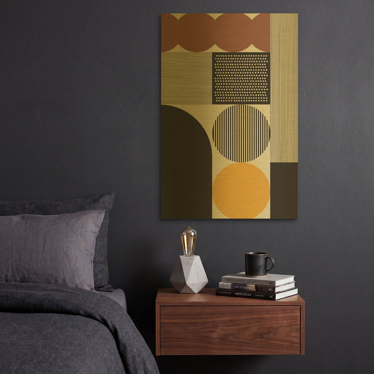 'Abstract Geometric 14' By Gary Williams Gold Metal Wall Art