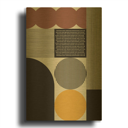 'Abstract Geometric 14' By Gary Williams Gold Metal Wall Art