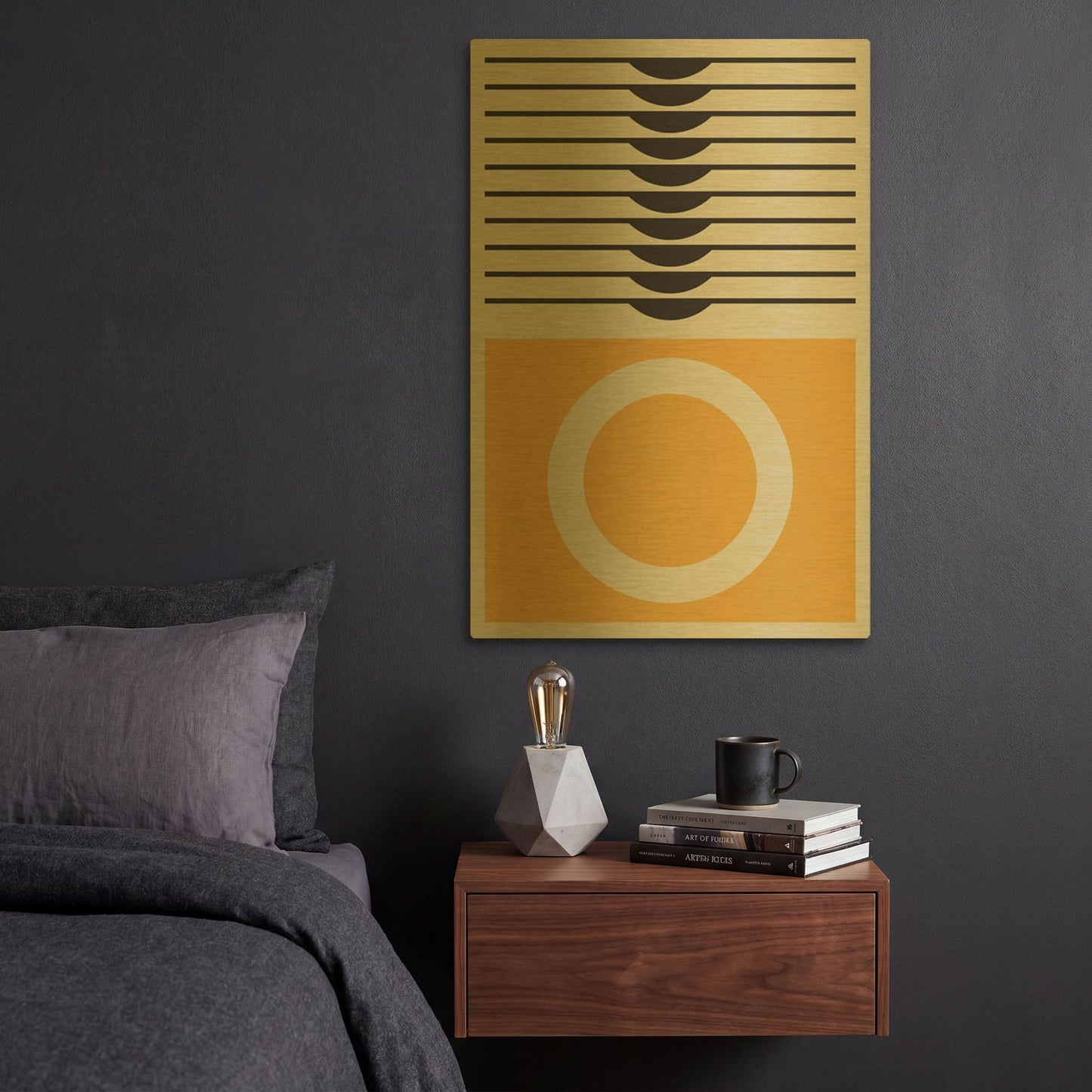 'Abstract Geometric 16' By Gary Williams Gold Metal Wall Art