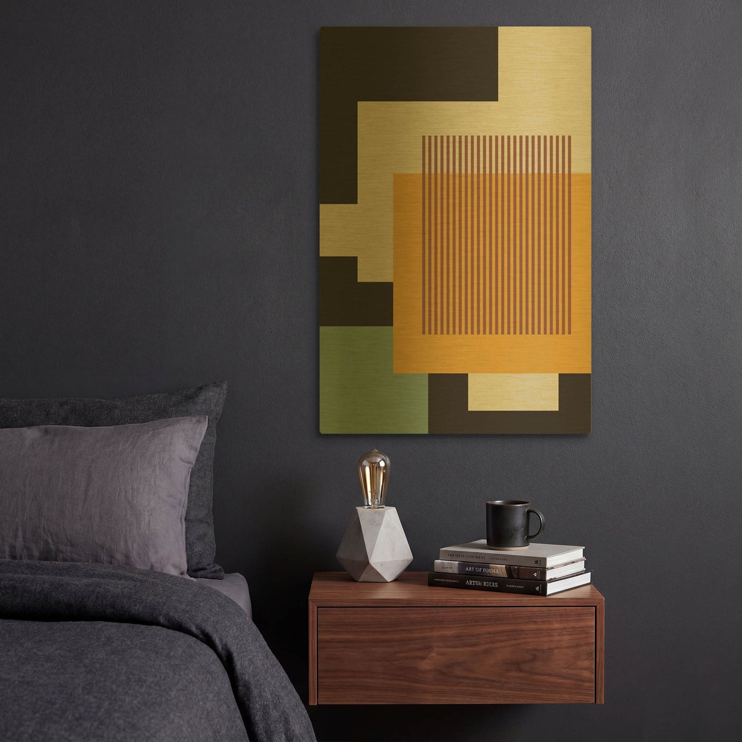 'Abstract Geometric 17' By Gary Williams Gold Metal Wall Art
