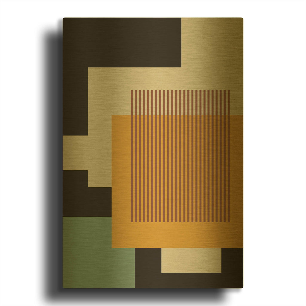 'Abstract Geometric 17' By Gary Williams Gold Metal Wall Art
