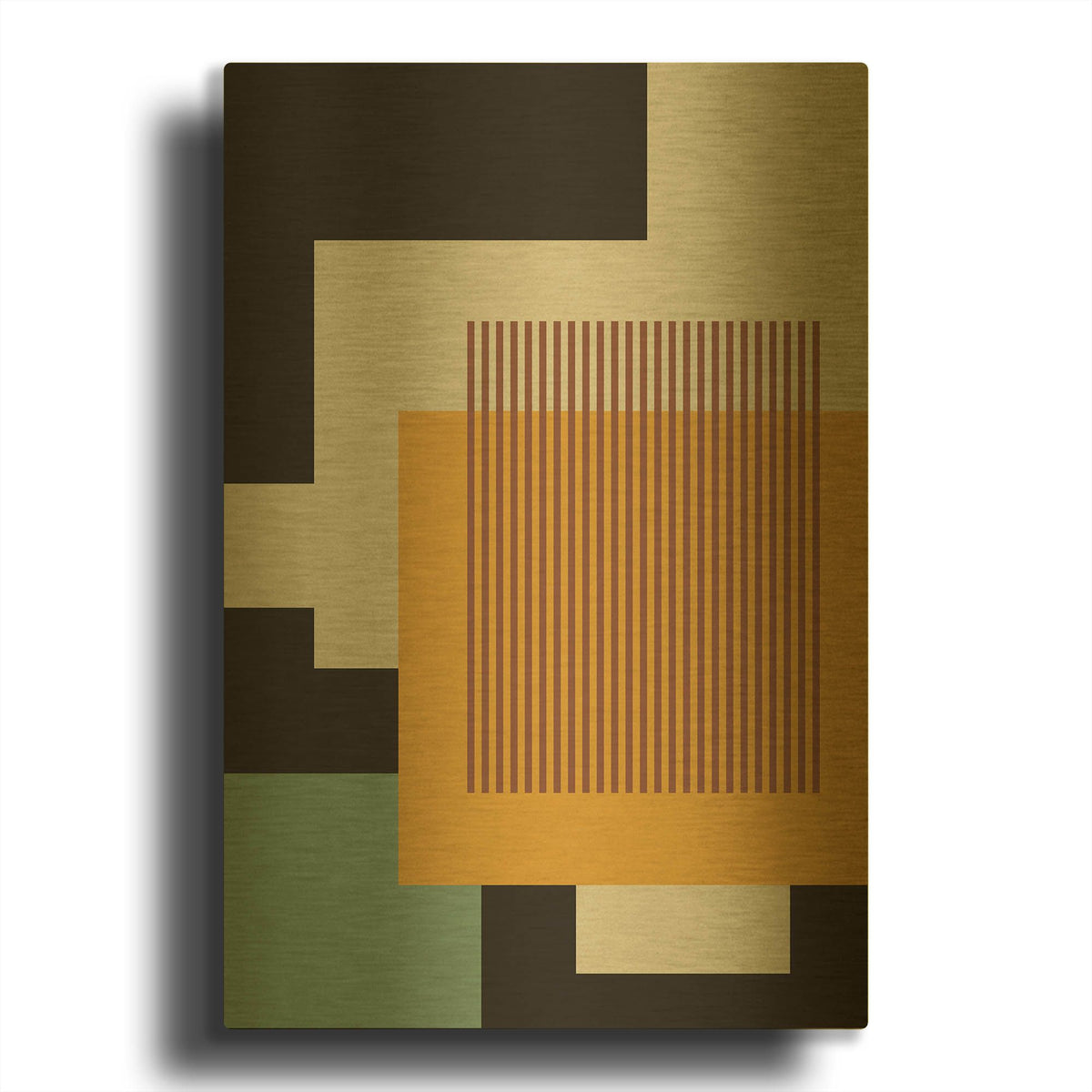 'Abstract Geometric 17' By Gary Williams Gold Metal Wall Art