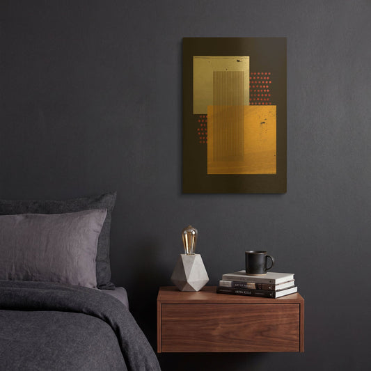 'Abstract Geometric 19' By Gary Williams Gold Metal Wall Art