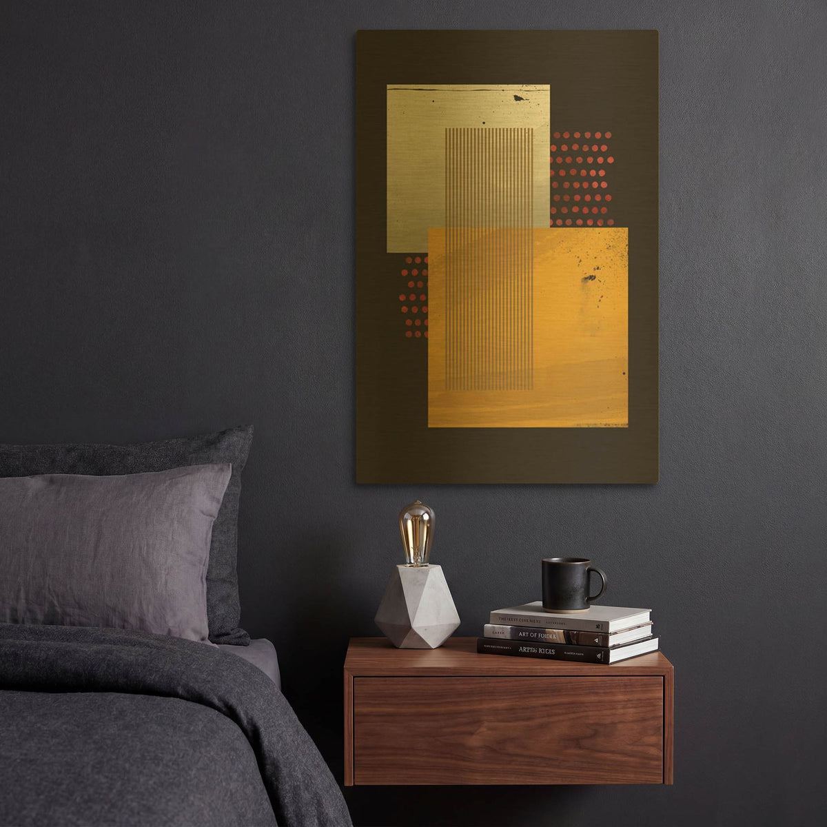 'Abstract Geometric 19' By Gary Williams Gold Metal Wall Art