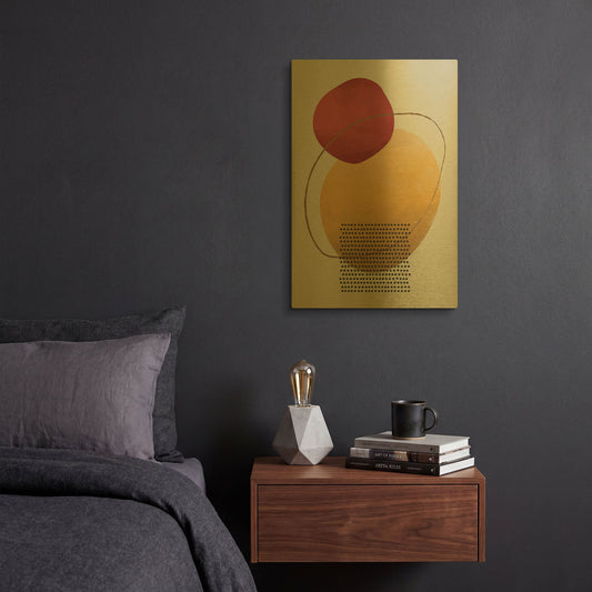 'Abstract Geometric 21' By Gary Williams Gold Metal Wall Art
